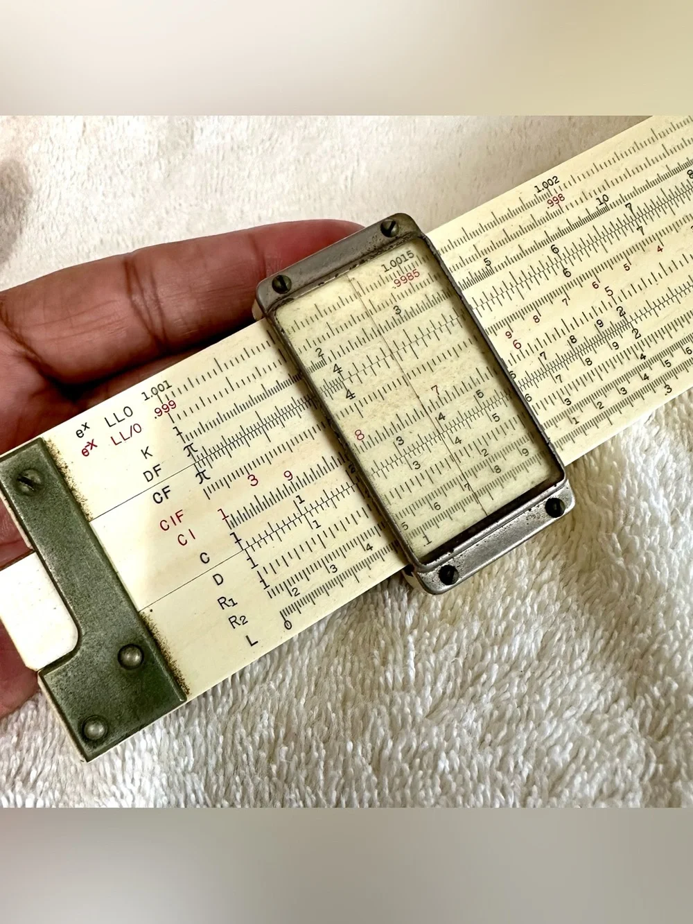Vintage Post Versalog 1460 Bamboo Slide Rule Hemmi Japan W/ Broken Case